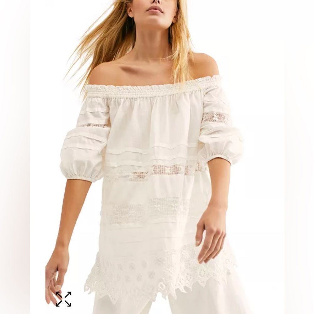 FREE PEOPLE Sounds of Summer White Cotton Tunic, S! - Picture 9 of 10